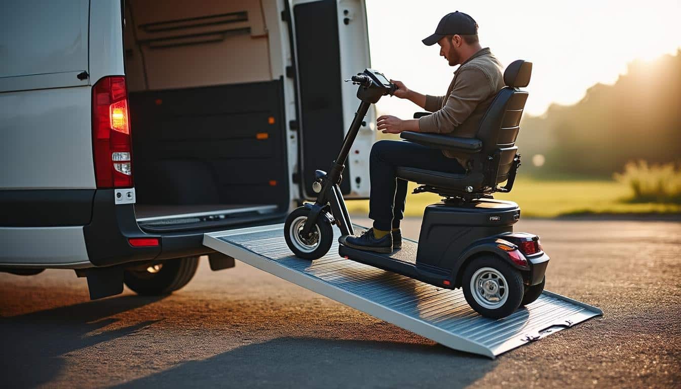 Utiliser un treuil sur un fourgon avec une rampe pour faciliter le transport
