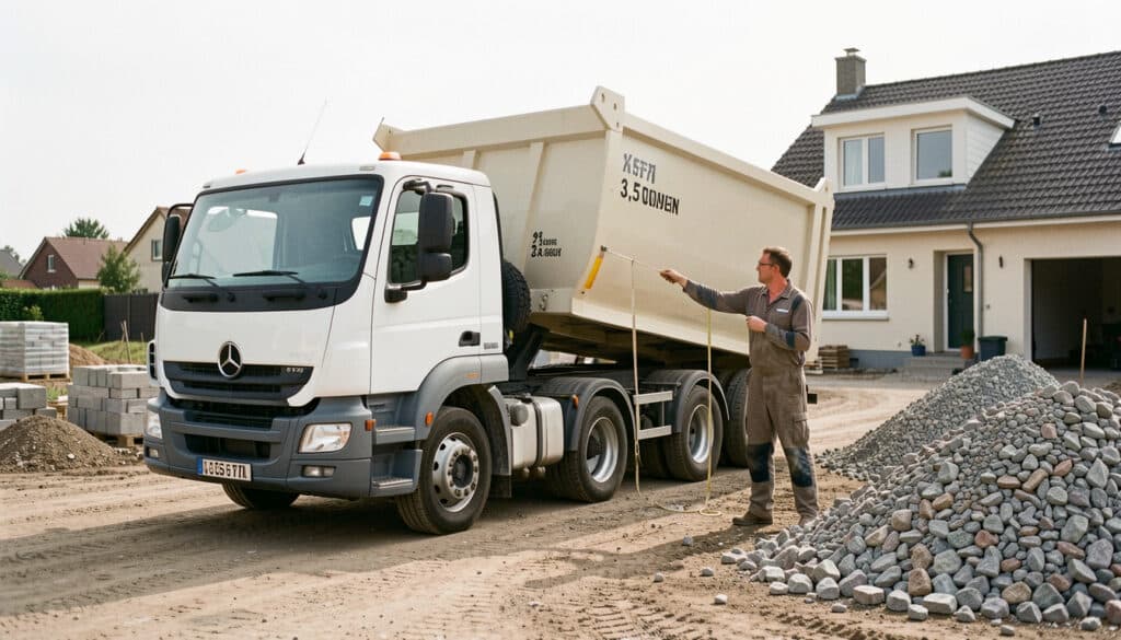 Camion benne 3,5 tonnes : quelle capacité en m³ ?